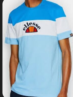 Ellesse Colorblock Embroidered  Tee Size Small